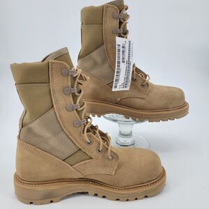 Vibram Hot Weather Mens Tan Leather Desert Military Boots 5N NWT